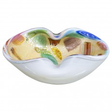 Petite multicolored Murano glass bowl